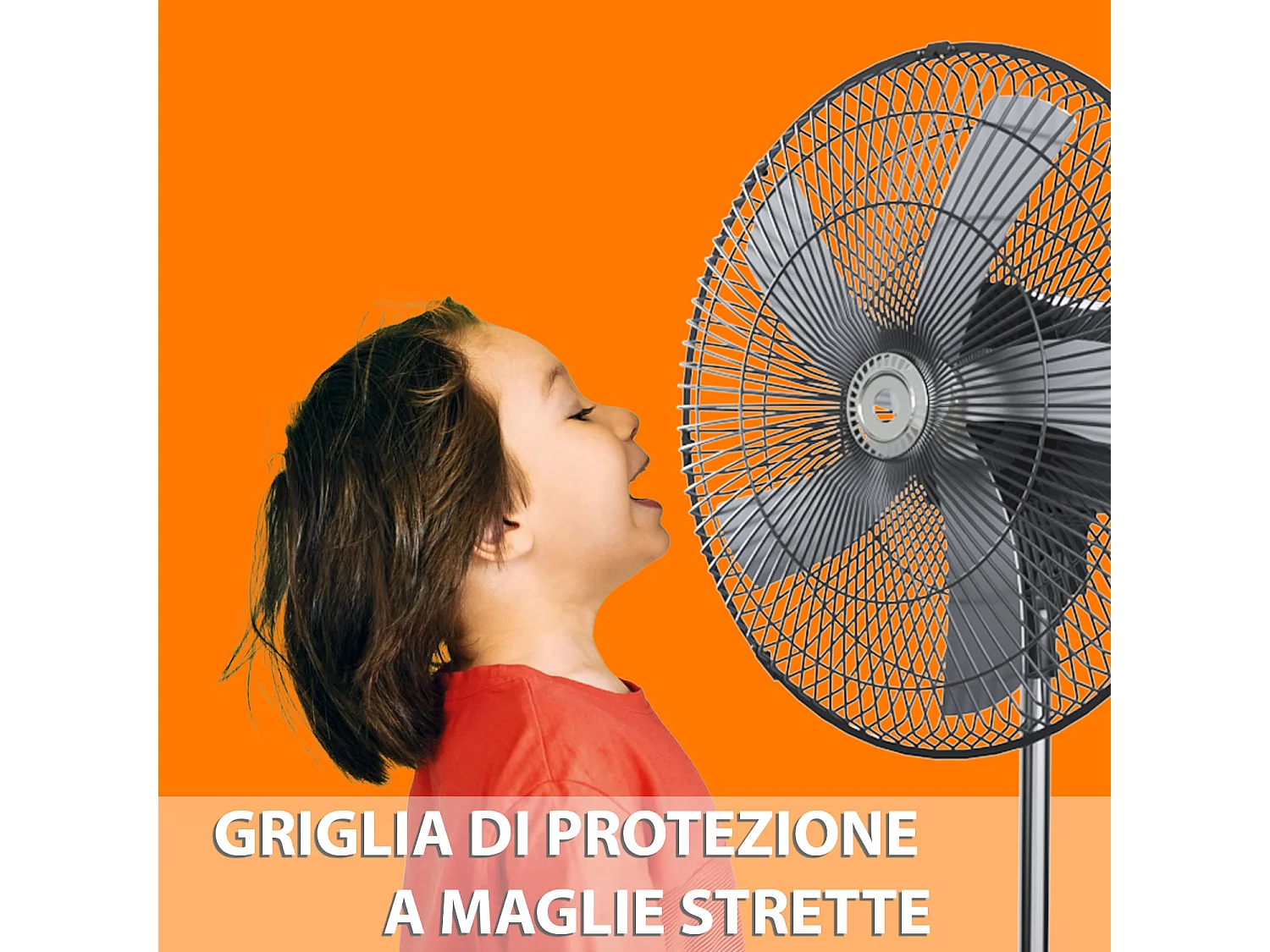 Ventilatore A Piantana Potente Da 70W Per Pavimento 5 Pale In Acciaio Da 42 Cm Silenzioso 3 Velocità Oscillante Altezza Regolabili Griglia Di Protezione Colore Nero