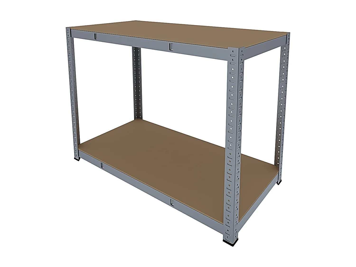 Banco Tavolo Da Lavoro Senza Bulloni In Acciaio Metallo e MDF Portata Fino a 600 Kg Con 2 Ripiani Regolabili Garage Officina Cantina 87 x 120 x 60 cm