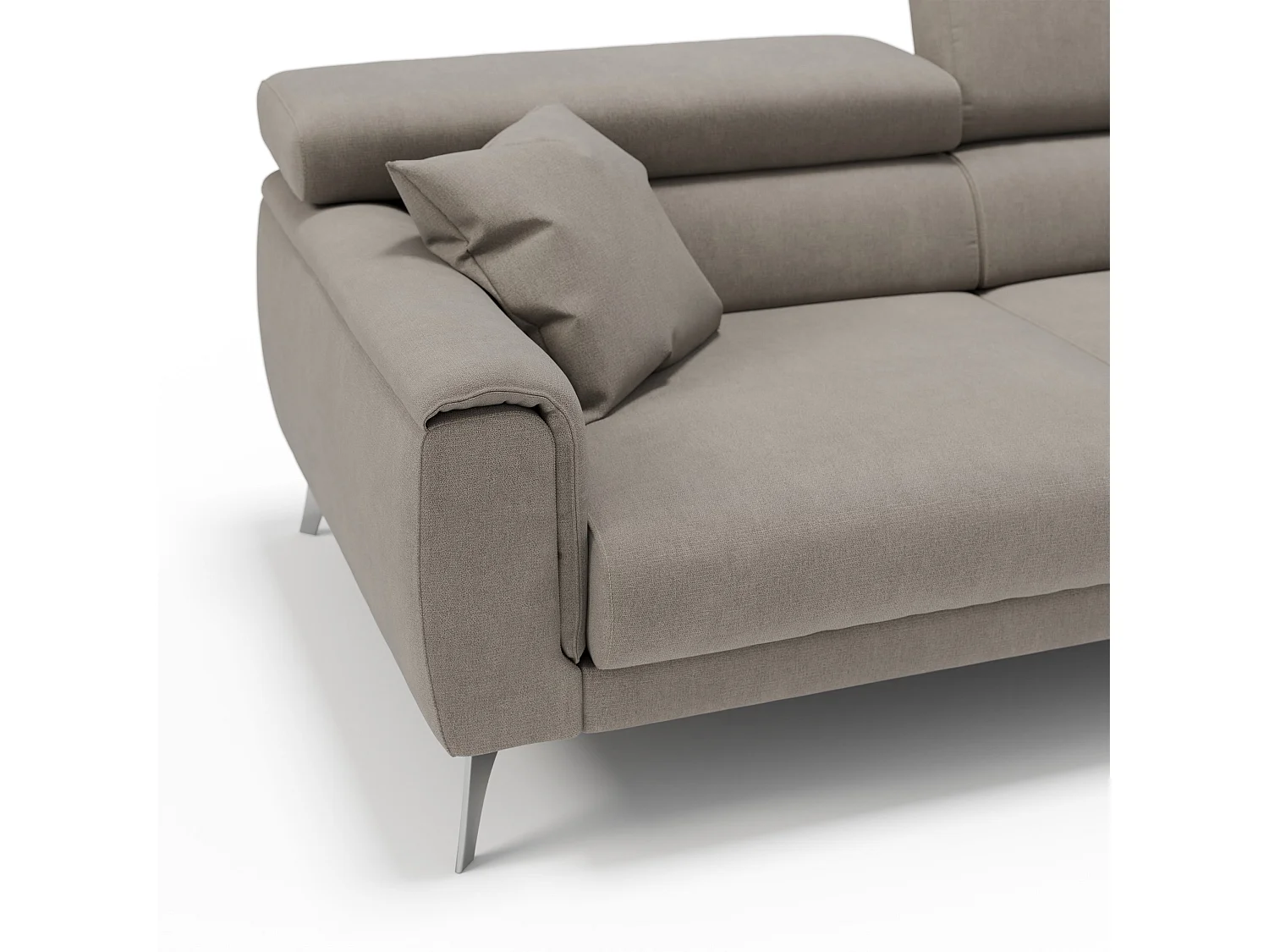 Caravaggio Canapé avec assises coulissantes en tissu doux imperméable T02 199 cm Beige