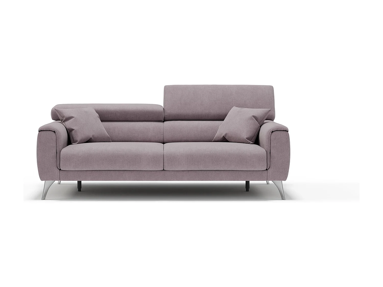 Caravaggio Sofa mit verschiebbaren Sitzen aus wasserfestem, weichem Stoff T02 169 cm Rosa