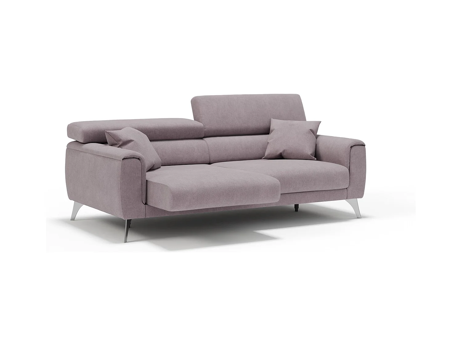 Caravaggio Canapé avec assises coulissantes en tissu doux imperméable T02 169 cm Rose