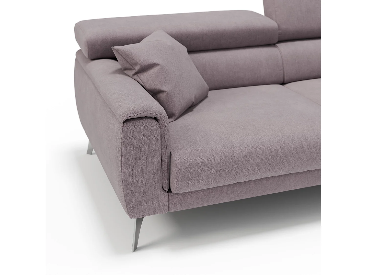 Caravaggio Canapé avec assises coulissantes en tissu doux imperméable T02 169 cm Rose