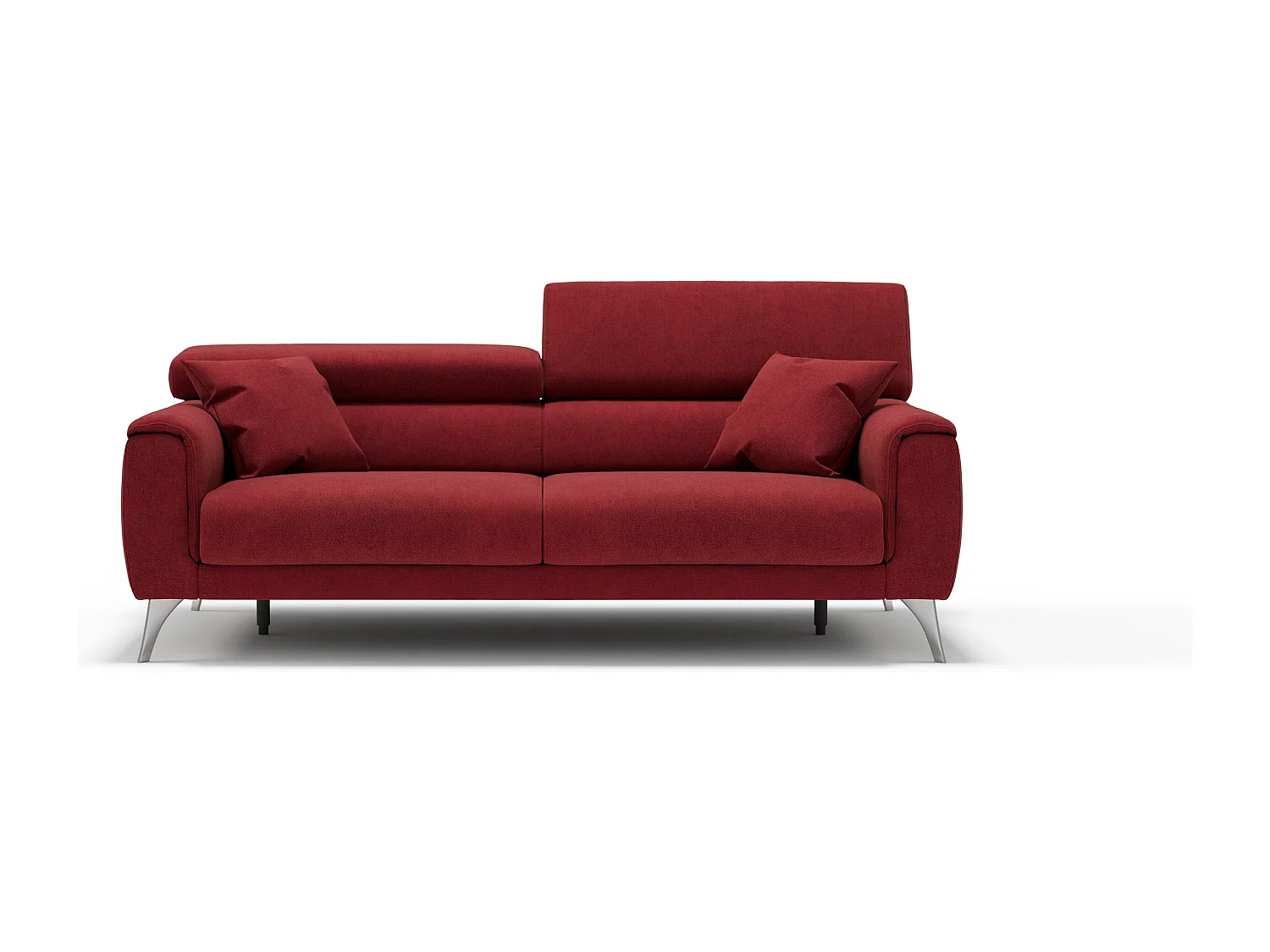 Caravaggio Sofa mit verschiebbaren Sitzen aus wasserfestem, weichem Stoff T02 199 cm Rot