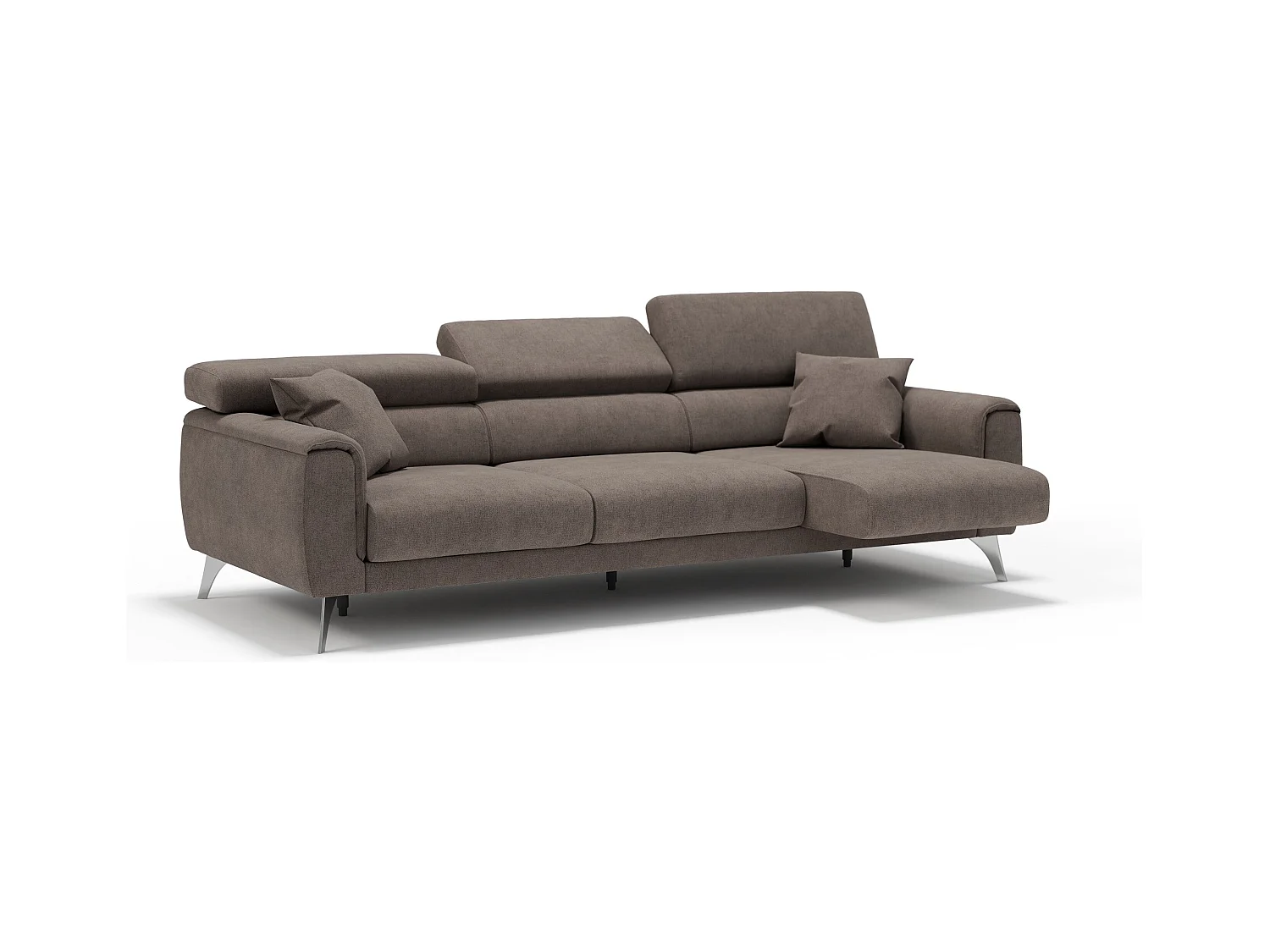 Caravaggio Canapé 3 assises extensibles en tissu imperméable T02 244 cm Brun