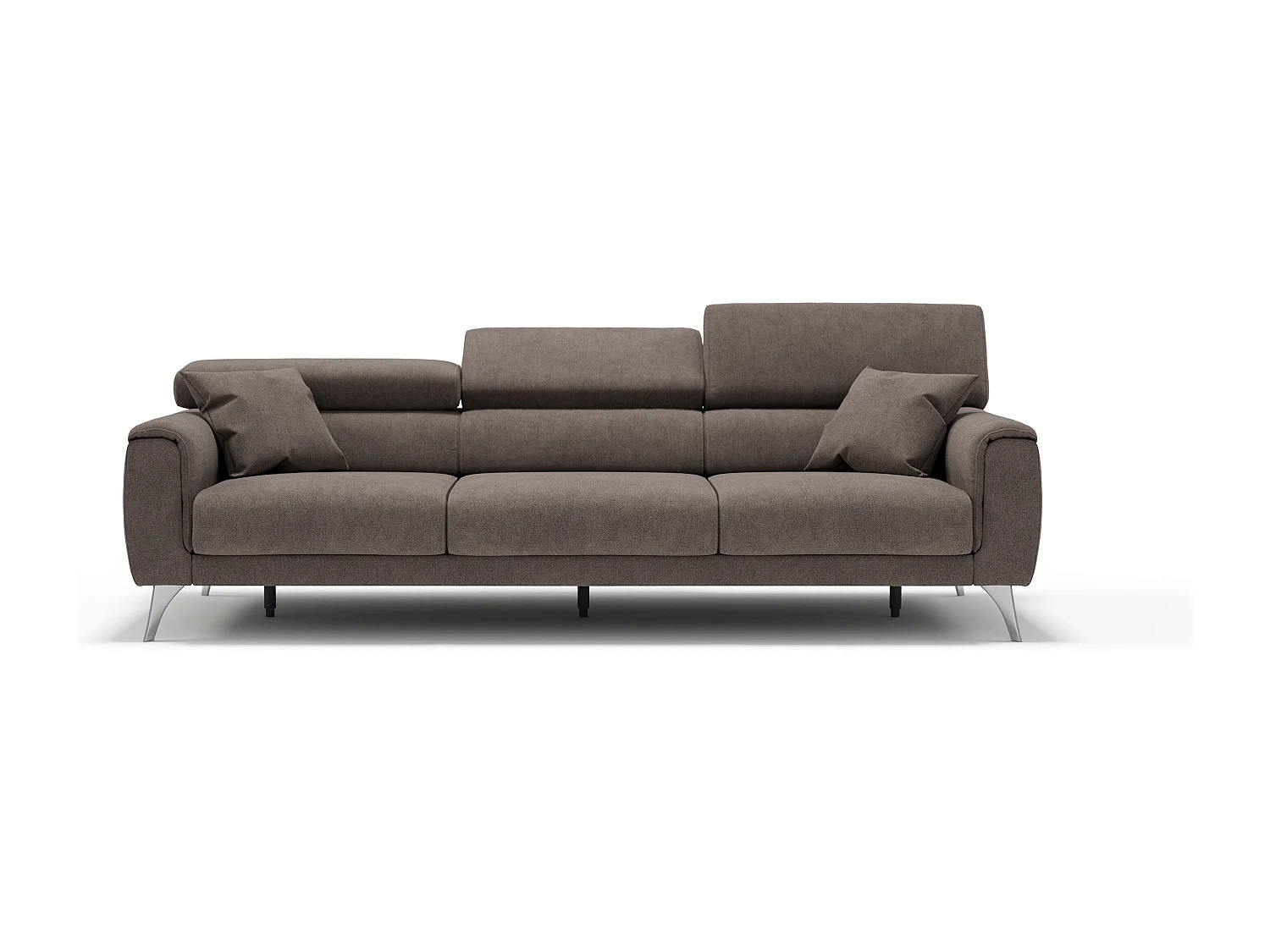 Caravaggio Canapé 3 assises extensibles en tissu imperméable T02 244 cm Brun