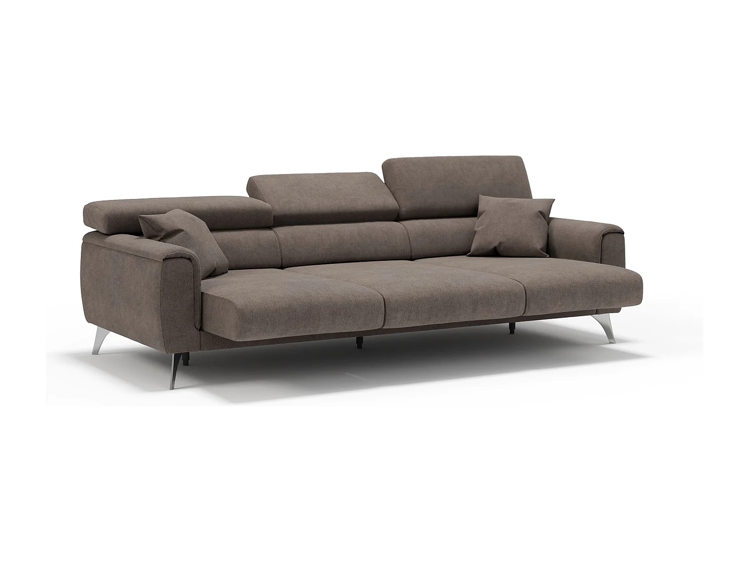 Caravaggio Canapé 3 assises extensibles en tissu imperméable T02 244 cm Brun