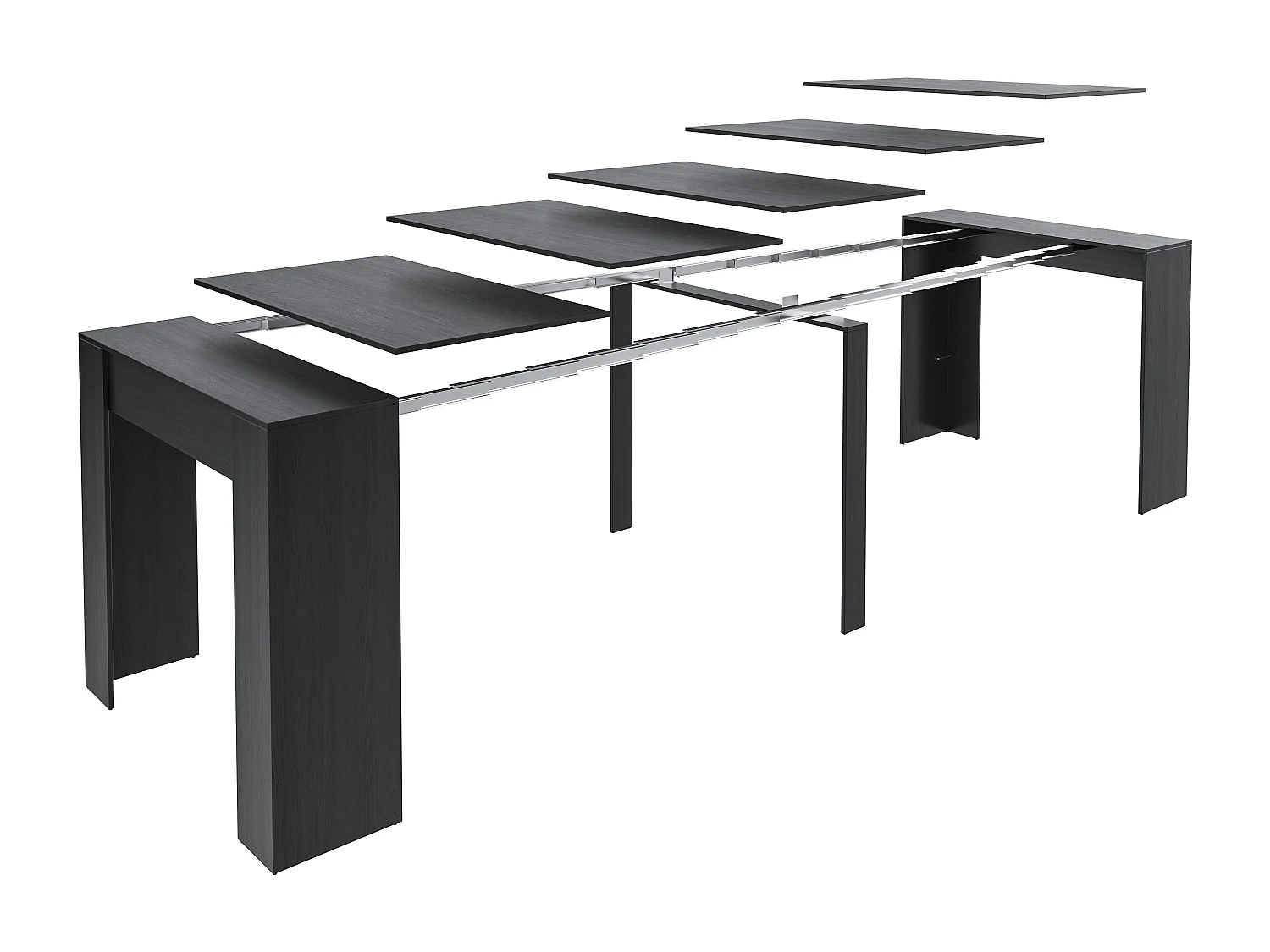 Tavolo Consolle Allungabile Oslo Fino A 2.37 Metri Tavolo 10 Posti Salvaspazio Design Moderno Consolle per Casa Ufficio 78 x 51 x 90 cm Nero