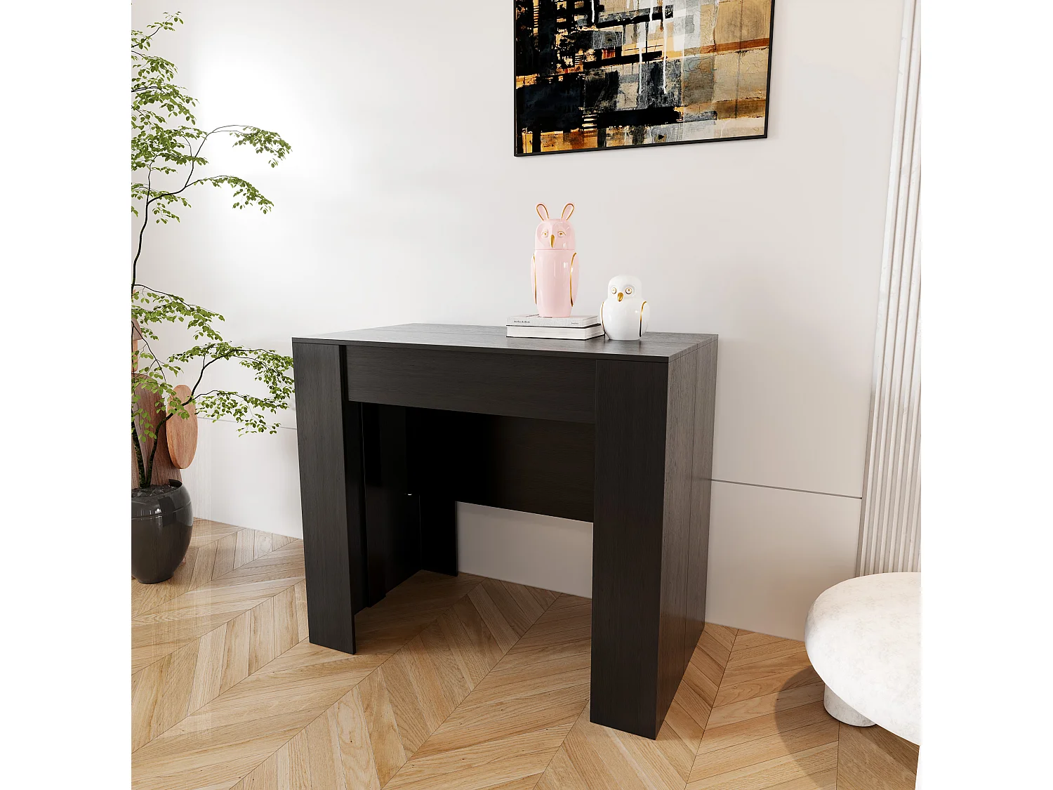Tavolo Consolle Allungabile Oslo Fino A 2.37 Metri Tavolo 10 Posti Salvaspazio Design Moderno Consolle per Casa Ufficio 78 x 51 x 90 cm Nero