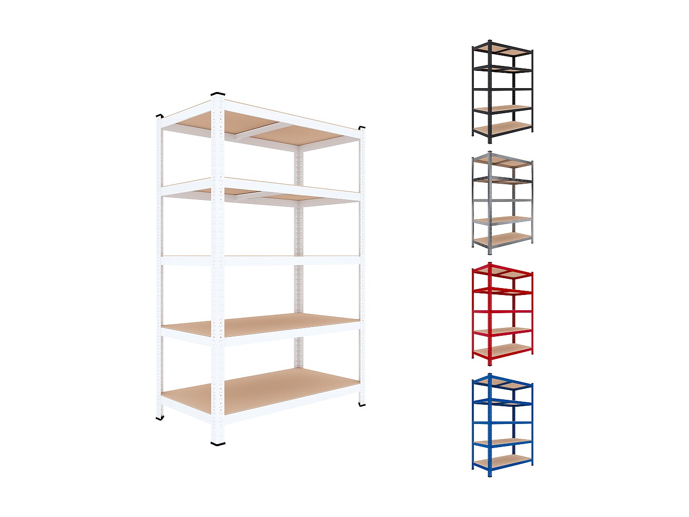 2 Scaffali In Metallo E MDF Scaffale Ad Alta Portata Fino A 875 Kg Con 5 Ripiani Regolabili Ideale Per Garage Officina Cantina Capannone Magazzino Design Modulare 180 X 90 X 40 Cm Rosso 190807 1 - 6