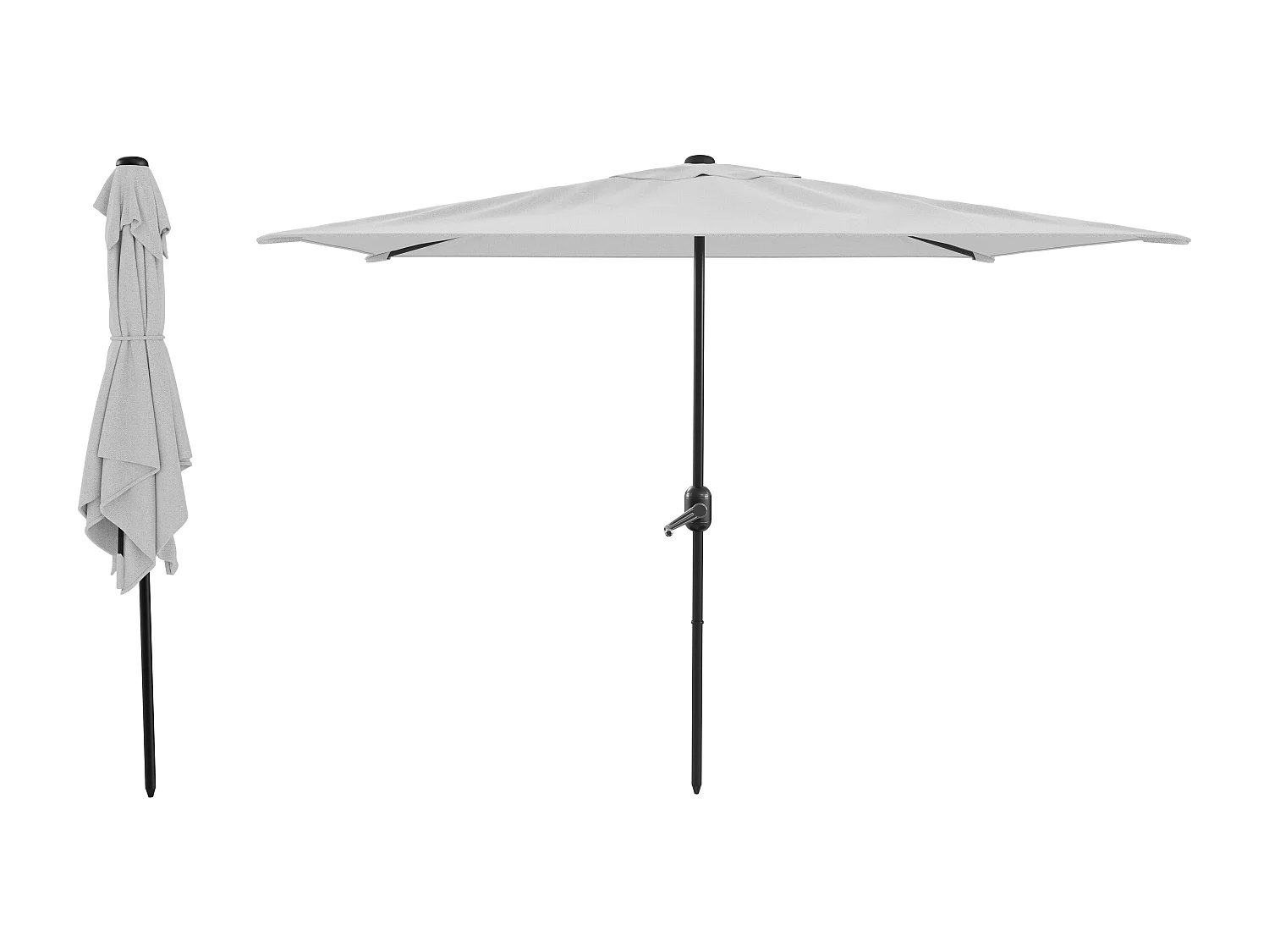 Ombrellone Rettangolare 3 x 2 M Da Giardino Parasole Per Balcone Apertura A Manovella Anti UV Idrorepellente Mare Spiaggia Piscina Terrazzo Design Bahamas Bianco