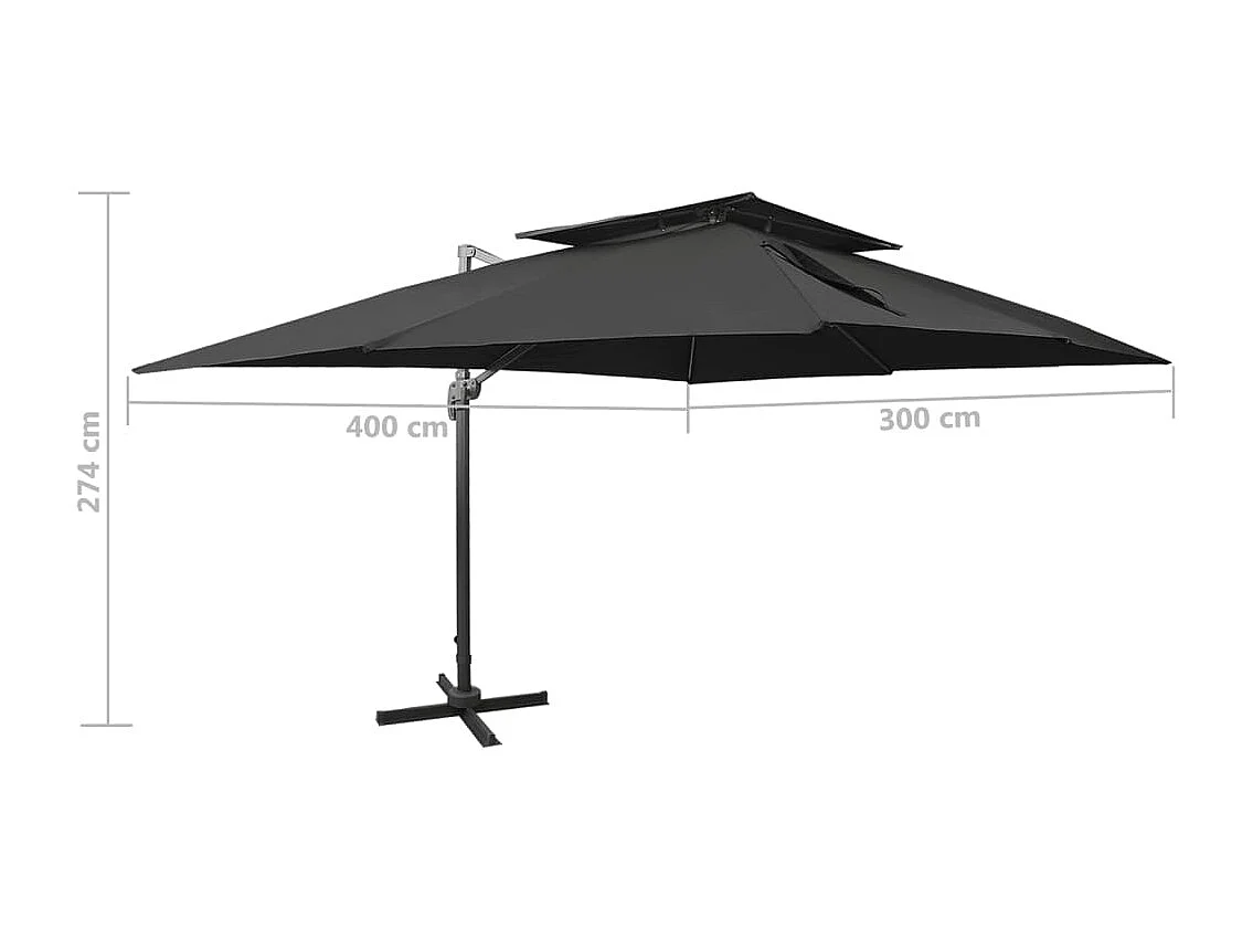 Parasol déporté à double noire 400 x 300 x 274 cm 02_0008569