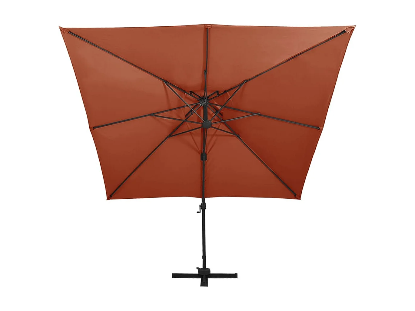 Sombrilla desplazada con doble techo 300 x 300 cm naranja 02_0008562