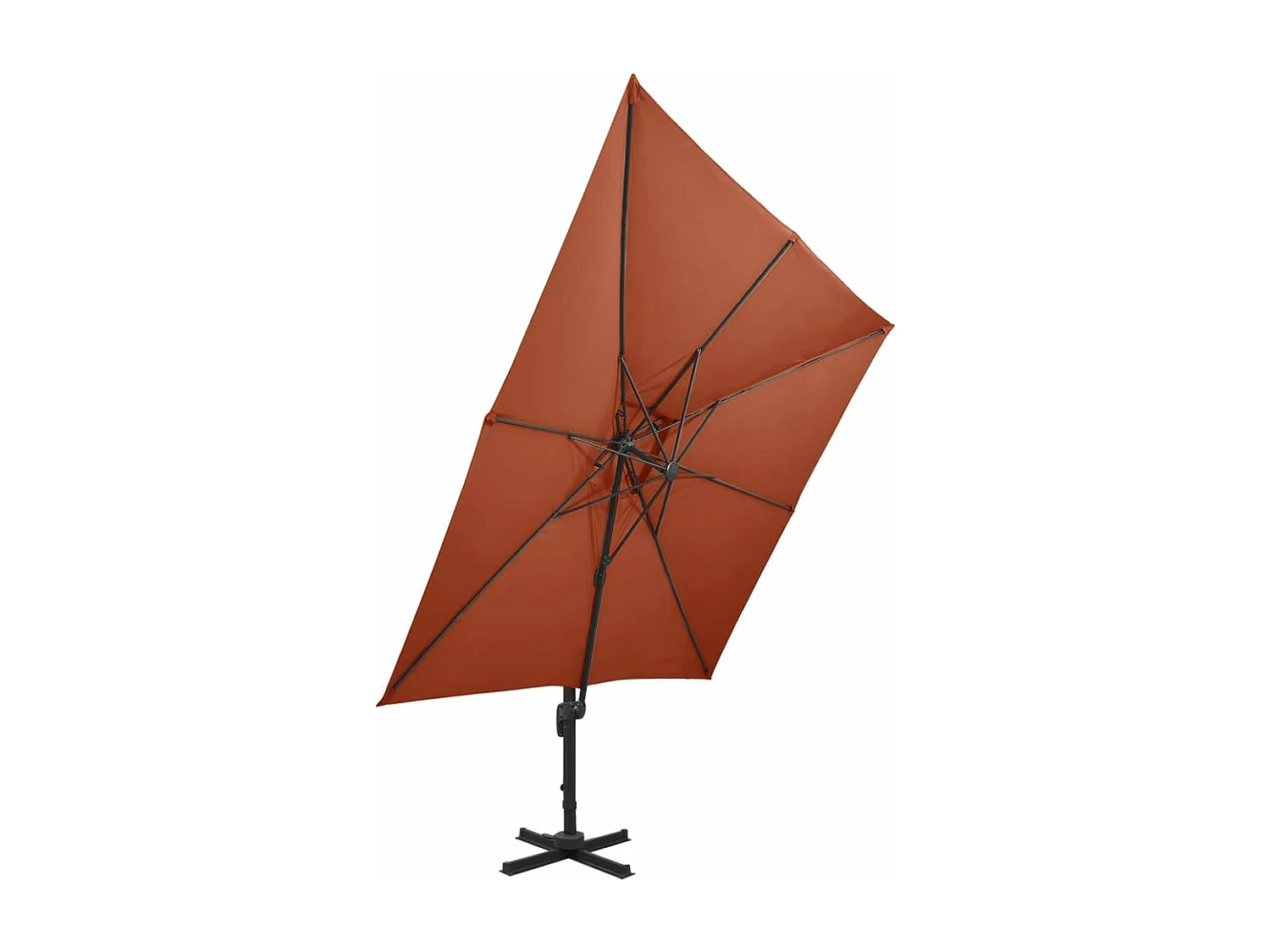 Sombrilla desplazada con doble techo 300 x 300 cm naranja 02_0008562