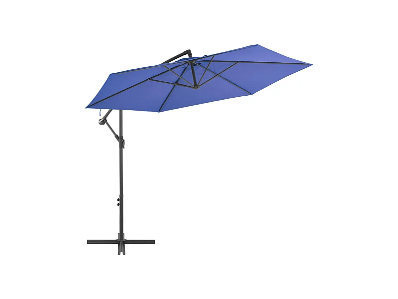 Guarda-sol deslocado com haste de alumínio 300 cm azul 02_0008479