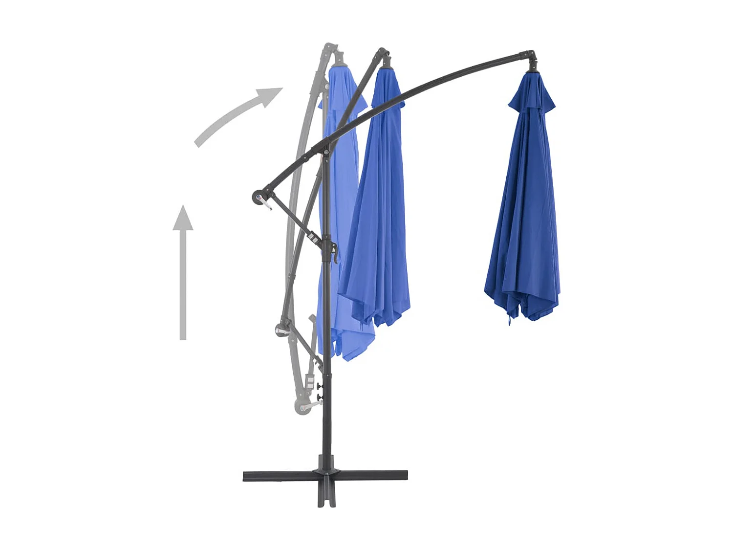 Ombrellone decentrato con palo in alluminio 300 cm blu 02_0008479