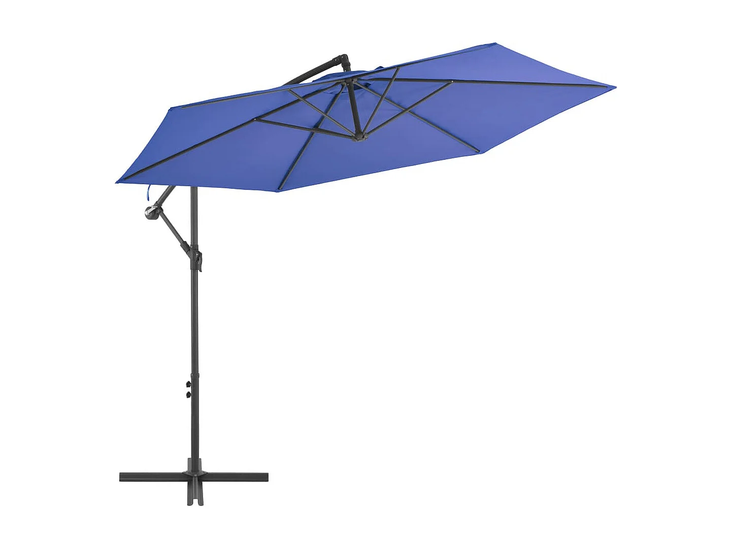 Parasol déporté avec mât aluminium bleue 300 x 300 x 244 cm 02_0008479