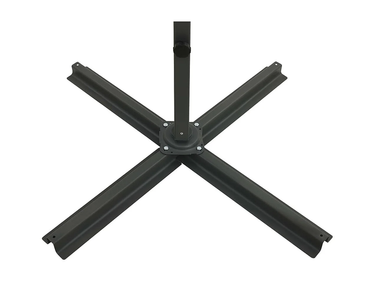 Guarda-sol móvel de jardim deslocado com poste e luzes LED 300 cm cinza 02_0008537