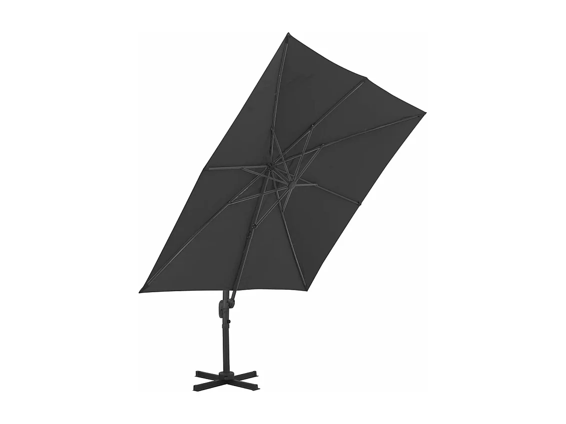 Parasol déporté avec mât aluminium noire 300 x 300 x 258 cm 02_0008484