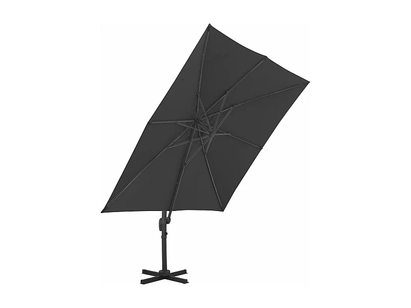 Parasol déporté avec mât aluminium noire 300 x 300 x 258 cm 02_0008484