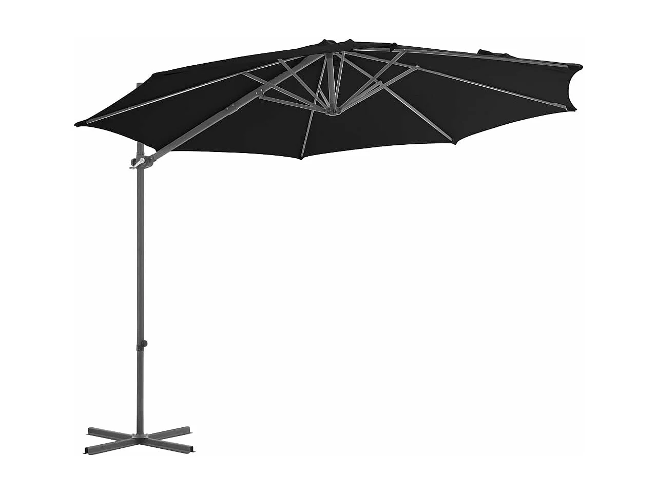 Parasol mobilier de jardin noire 300 x 300 x 255 cm 02_0008474