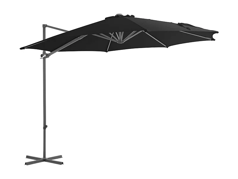 Parasol mobilier de jardin noire 300 x 300 x 255 cm 02_0008474