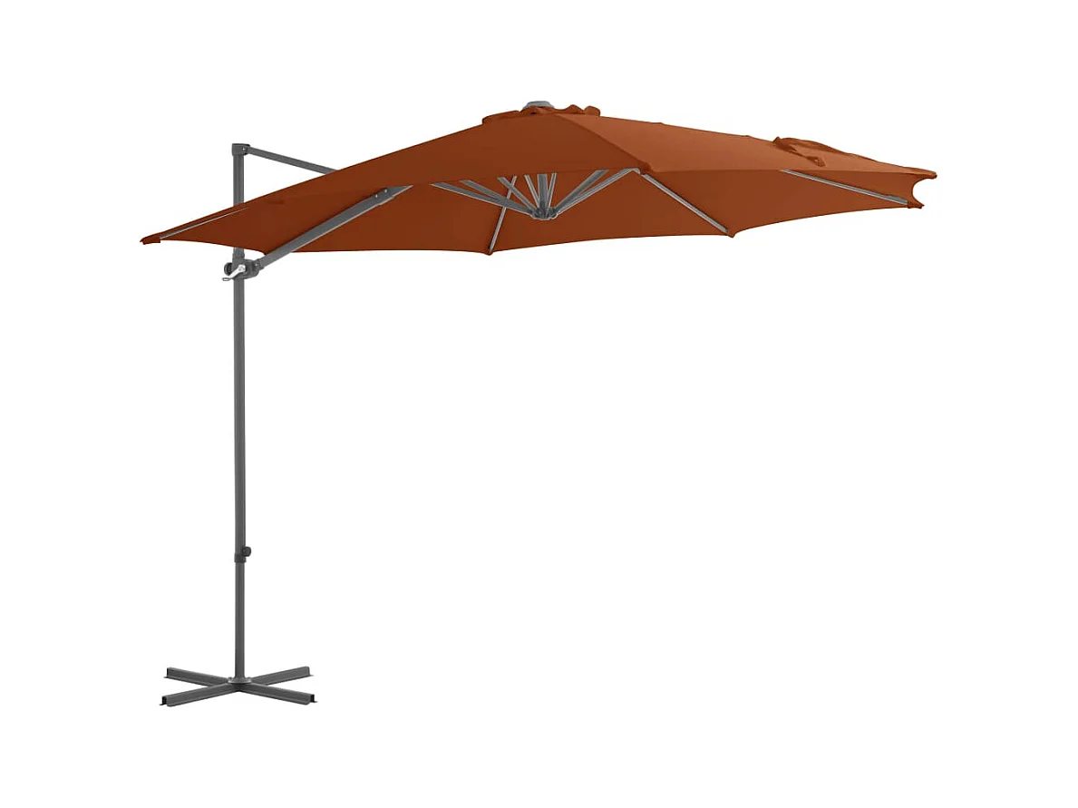 Sombrilla desplazada con poste de acero 300 cm naranja 02_0008478