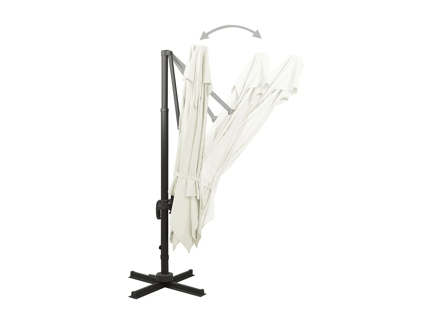 Ombrellone decentrato con doppio tetto 300 x 300 cm sabbia 02_0008560