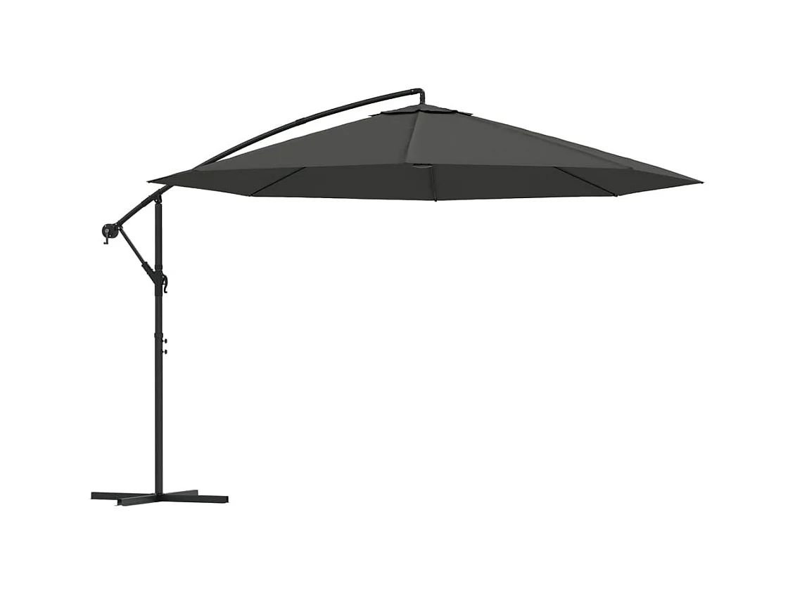 Ombrellone da giardino a sbalzo con palo in alluminio 350 cm antracite 02_0008630