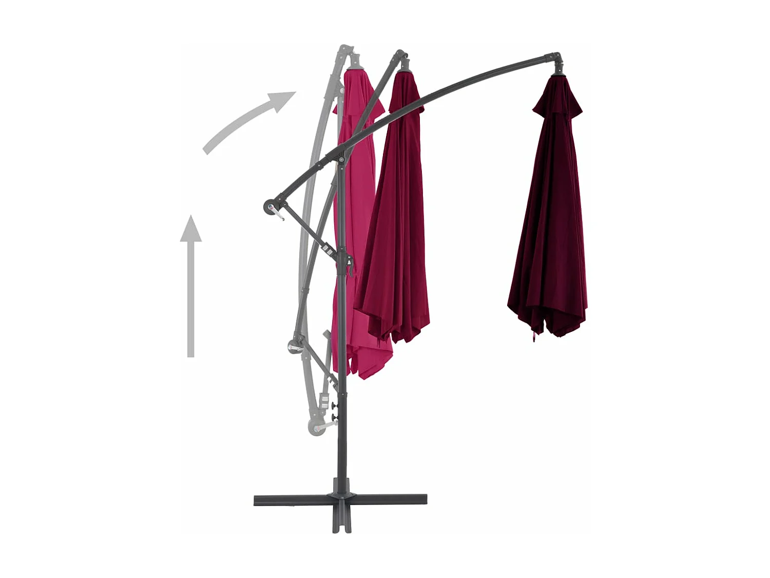 Sombrilla desplazada con poste de aluminio 300 cm burdeos 02_0008494