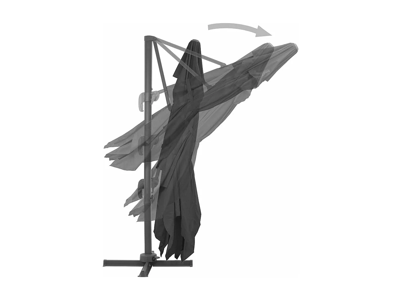 Parasol déporté avec mât aluminium noire 400 x 300 x 268 cm 02_0008486