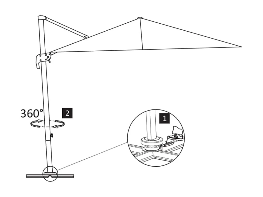 Parasol déporté avec mât aluminium noire 400 x 300 x 268 cm 02_0008486