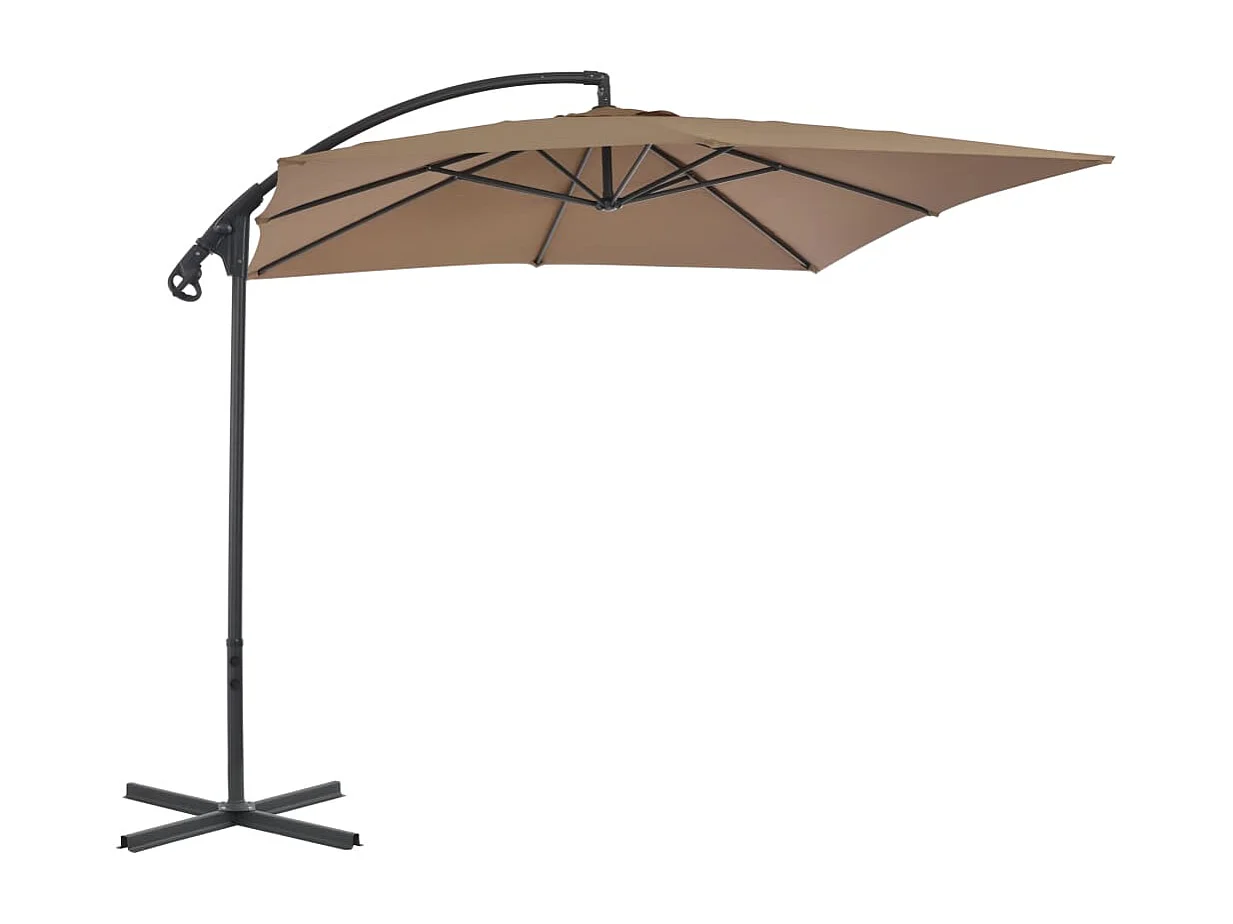 Guarda-sol cantilever para jardim com poste de aço 250 x 250 cm cinza 02_0008631