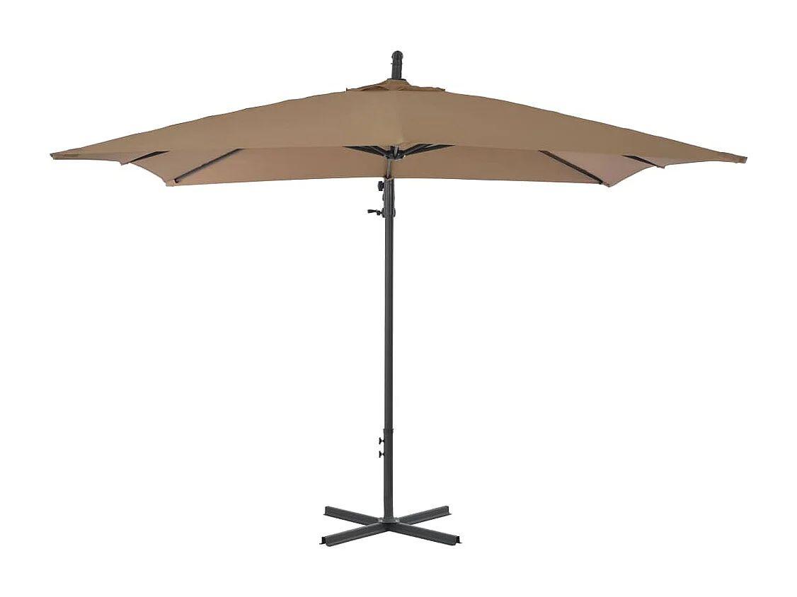 Guarda-sol cantilever para jardim com poste de aço 250 x 250 cm cinza 02_0008631