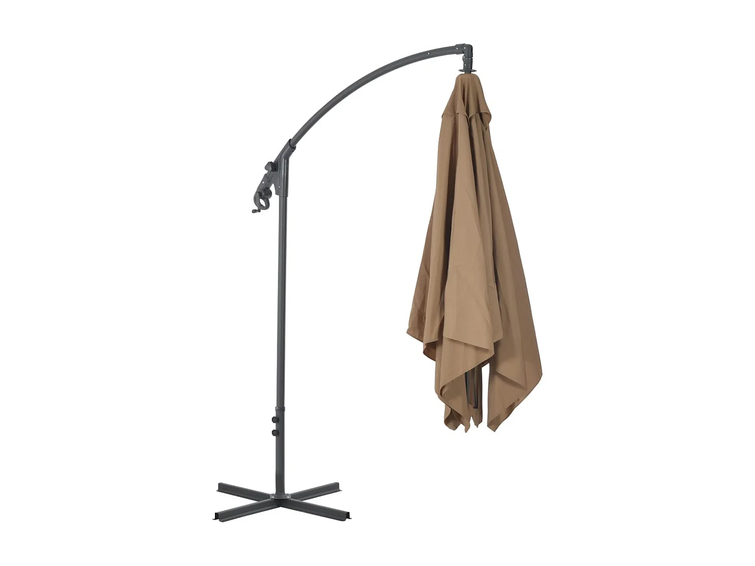 Guarda-sol cantilever para jardim com poste de aço 250 x 250 cm cinza 02_0008631