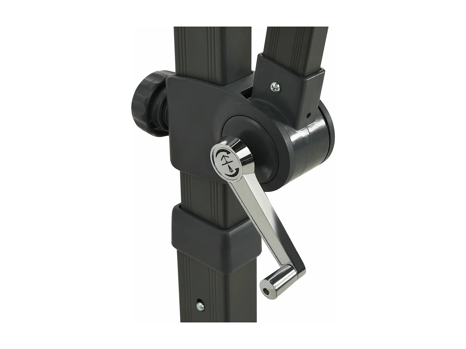 Guarda-sol móvel de jardim deslocado com poste e luzes LED 250 cm verde 02_0008542