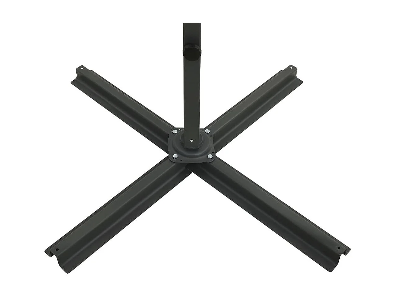 Guarda-sol móvel de jardim deslocado com poste e luzes LED 250 cm verde 02_0008542