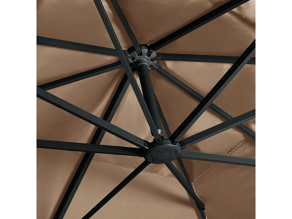 Sombrilla desplazada con luces LED de aluminio 400 x 300 cm topo 02_0008452