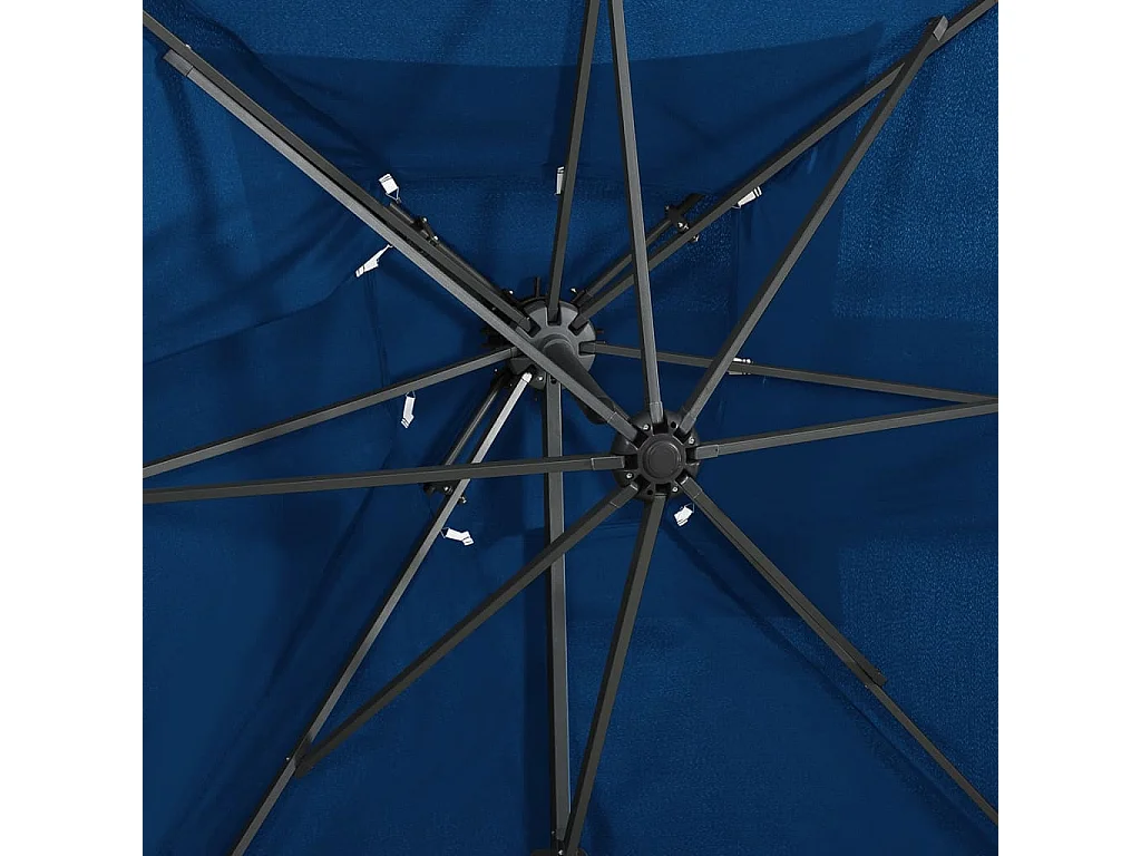 Sombrilla desplazada con doble techo 250 x 250 cm azul 02_0008566