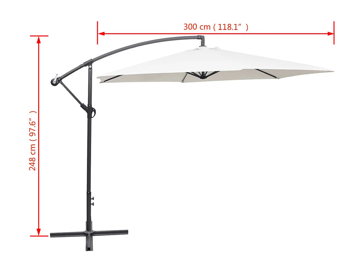 Parasol meuble de jardin blanche 3 x 3 x 2.48 cm 02_0008598