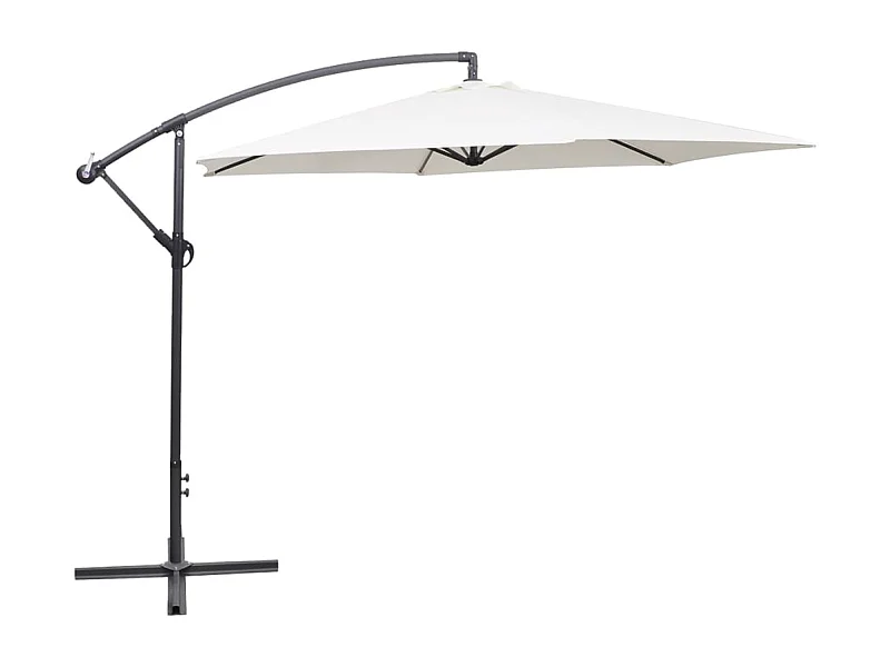 Sombrilla mueble de jardín voladizo 3 m arena blanco 02_0008598