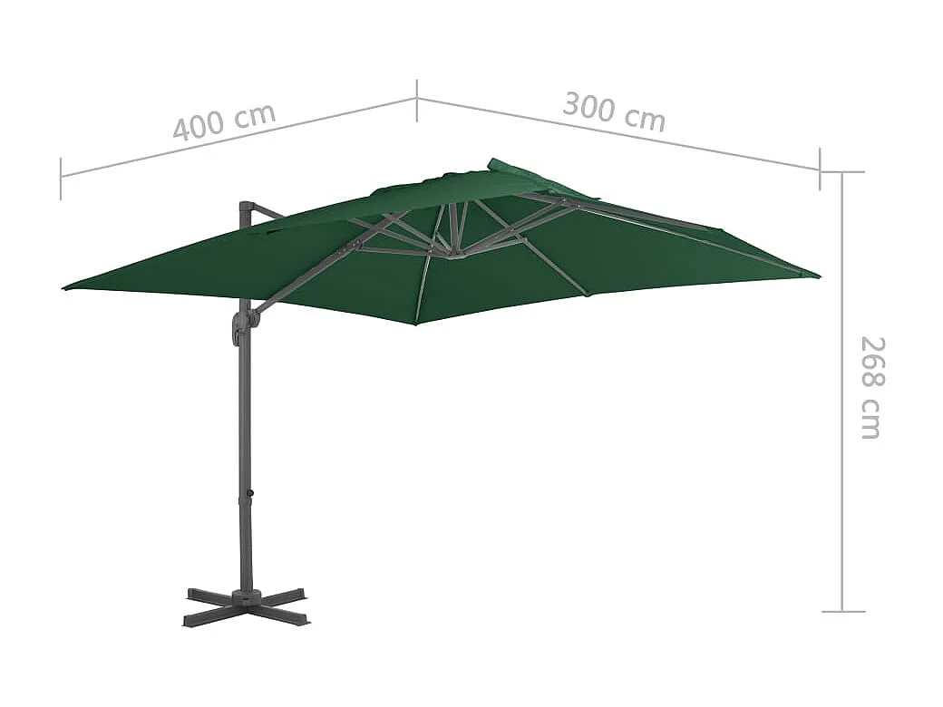 Parasol meuble de jardin aluminium 400 x 300 x 268 cm 02_0008620