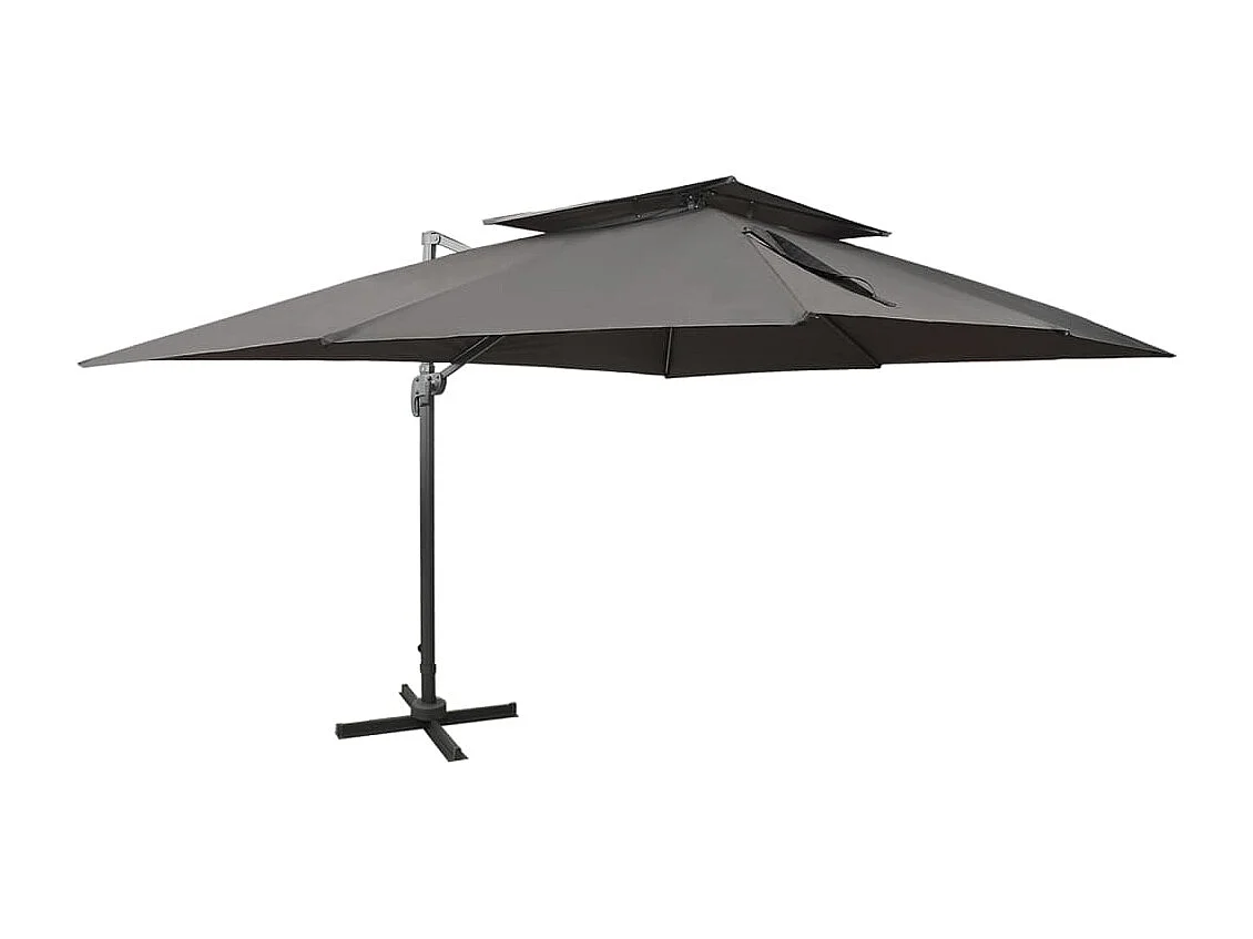 Guarda-sol deslocado com teto duplo antracite 400 x 300 cm 02_0008565