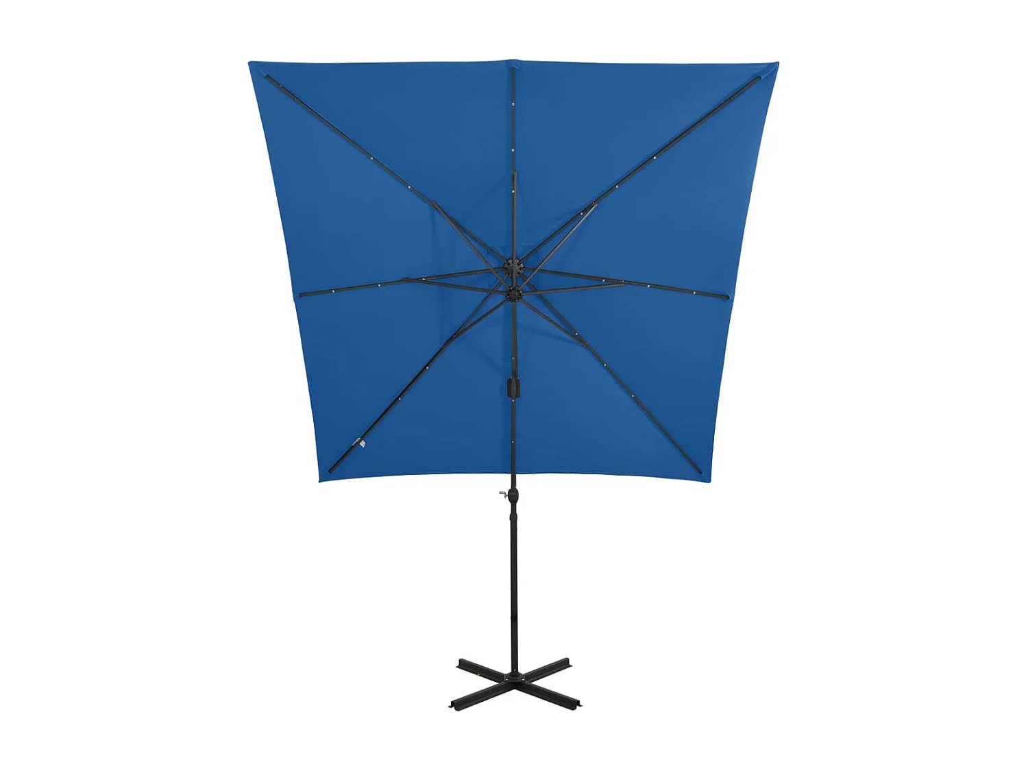 Guarda-sol móvel de jardim deslocado com poste e luzes LED 250 cm azul celeste 02_0008518