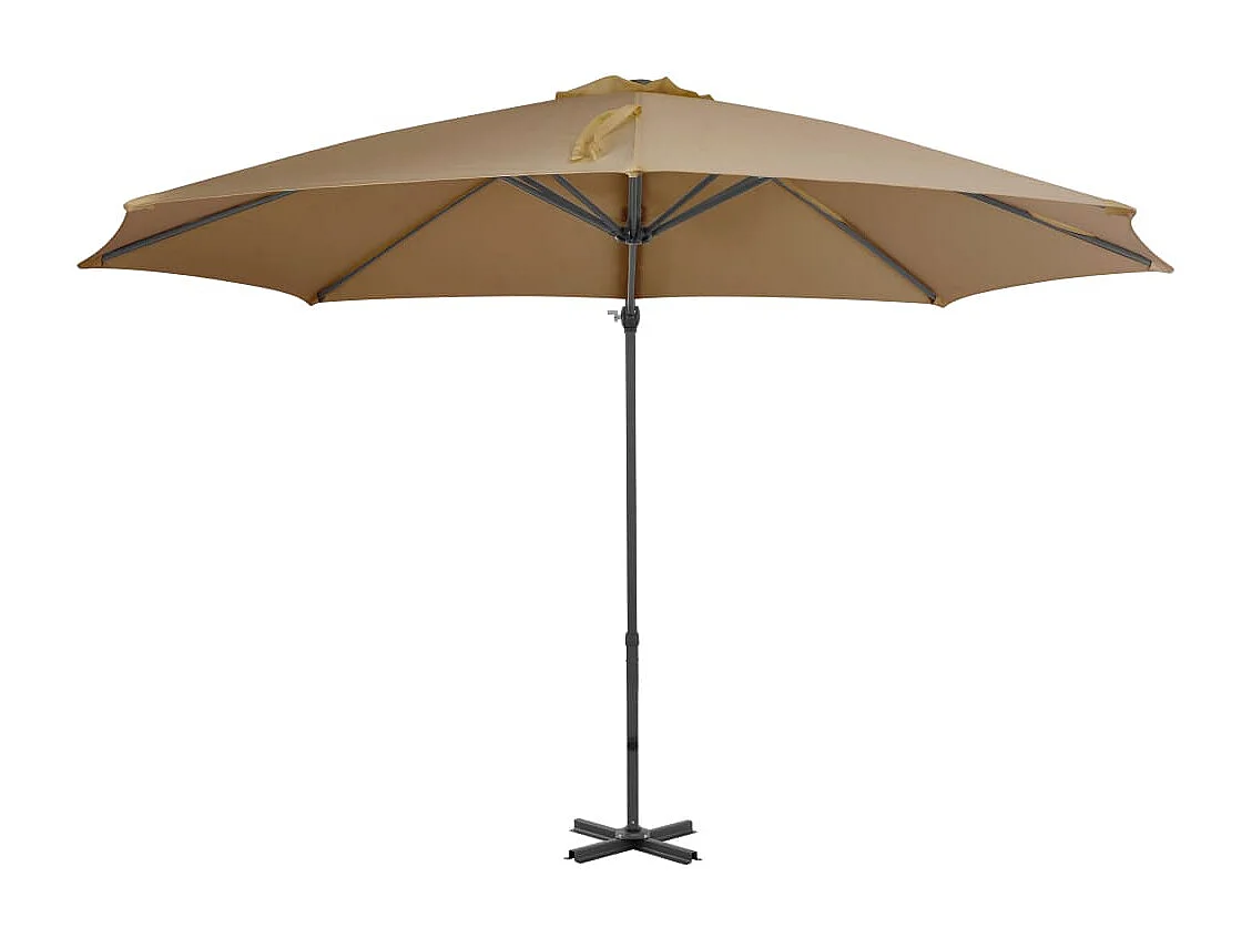 Guarda-sol cantilever para móveis de jardim com haste de alumínio 300 cm cinza 02_0008634