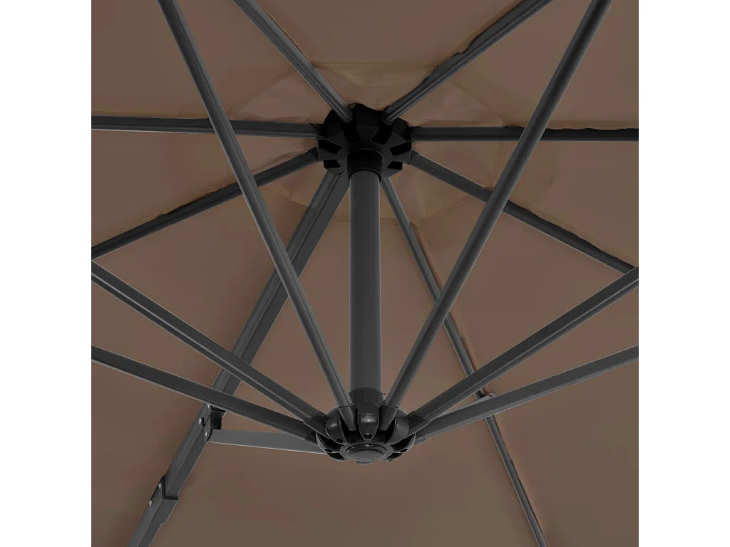 Guarda-sol cantilever para móveis de jardim com haste de alumínio 300 cm cinza 02_0008634