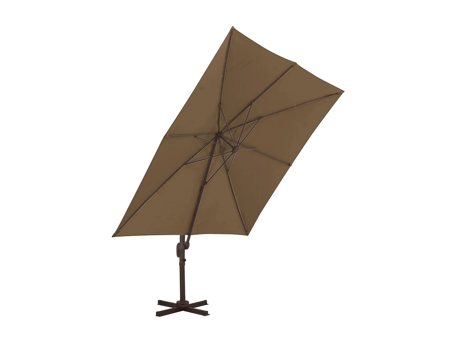 Sombrilla voladiza para muebles de jardín con poste de aluminio 300 x 300 cm taupe 02_0008616