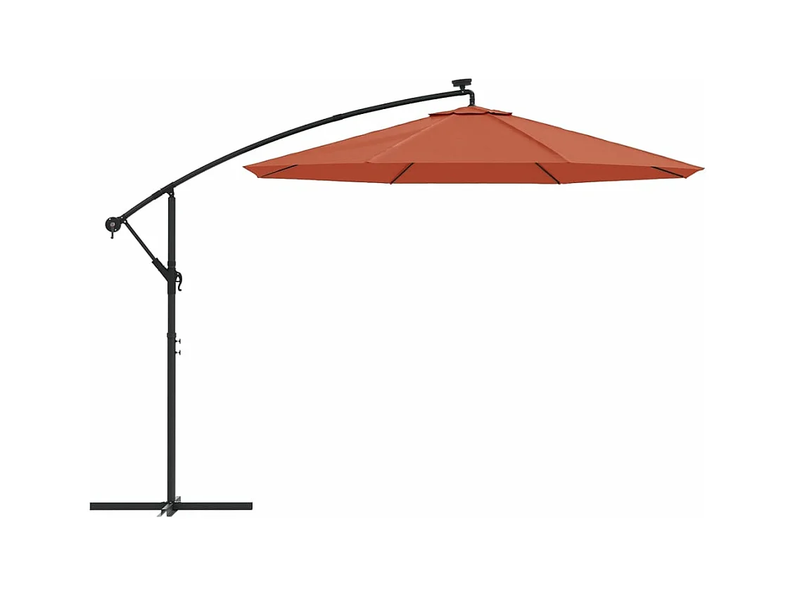 Guarda-sol offset LED e poste de aço com diâmetro de 300 cm laranja 02_0008580