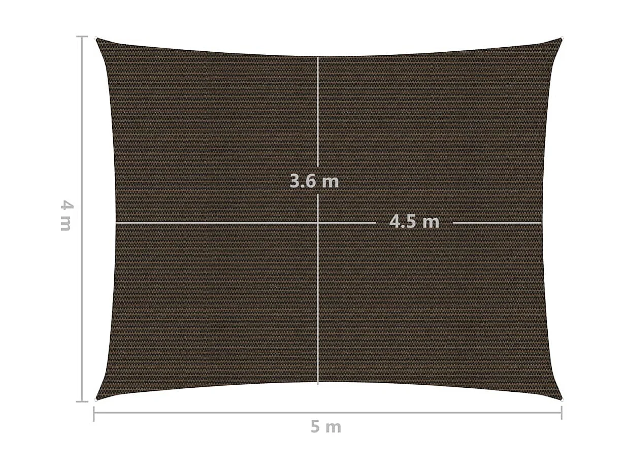 Vela ombreggiante 160 g/m² marrone 4 x 5 m HDPE 02_0009167