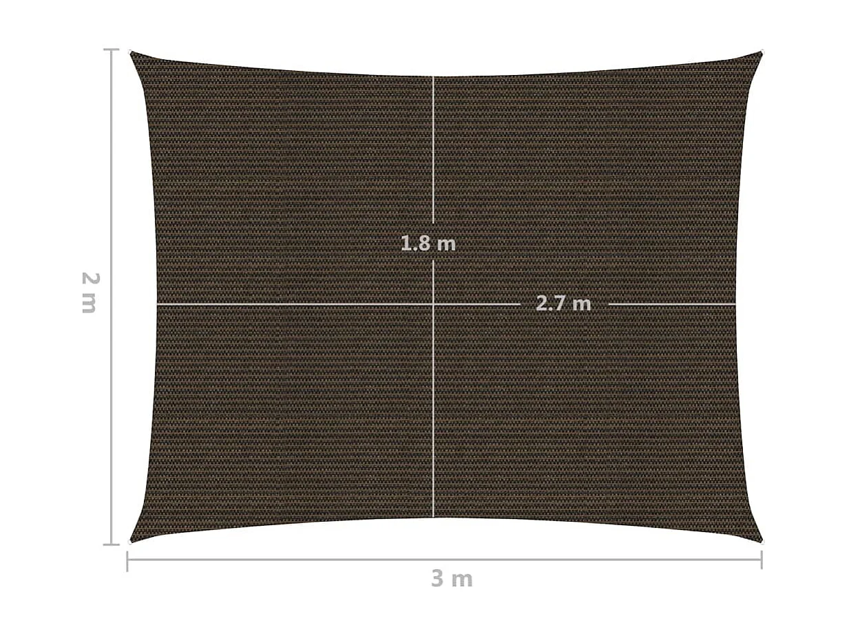 Voile d'ombrage 160 g/m² marron 2 x 3 x 0 cm 02_0009140