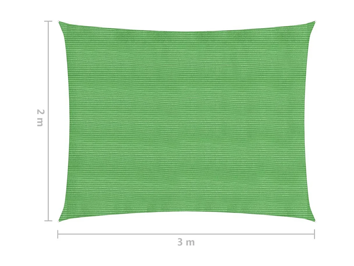 Vela de sombra 160 g/m² verde claro 2 x 3 m HDPE 02_0009367